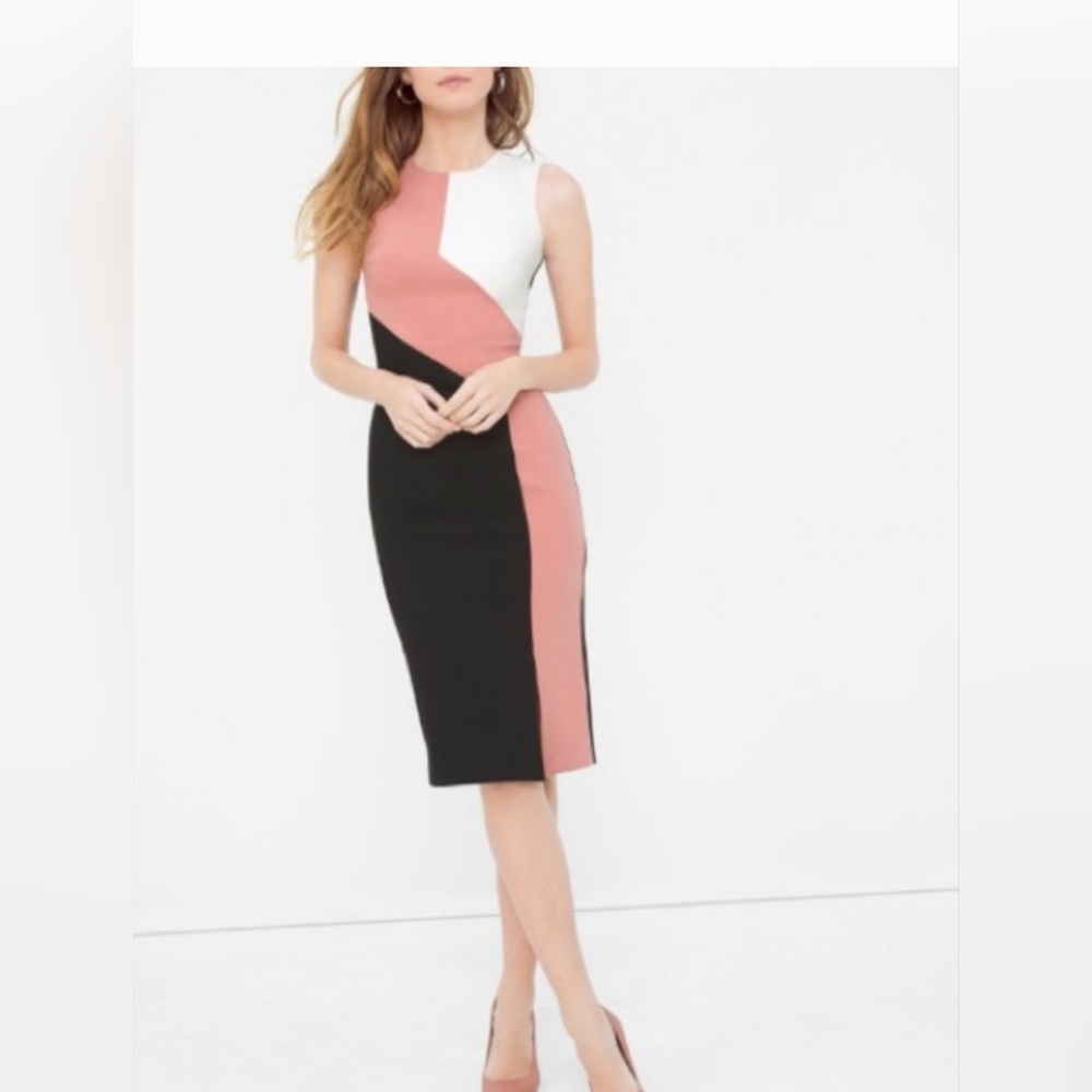 White House Black Market, Colorblock Sheath, Size 4